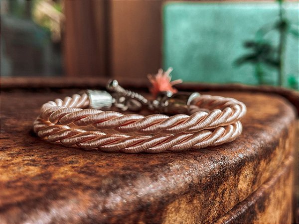 Pulseira Corda Dupla Rosê