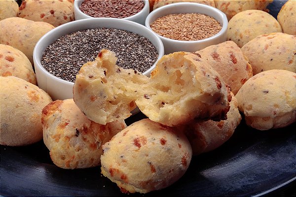 Pão de queijo multigrãos congelado 30g pacote 500g