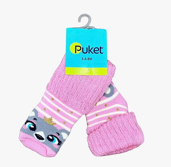Meia Soquete cano médio - Puket - Tamanho 05 a 08 meses