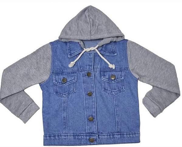Jaqueta Jeans c/ Moleton e capuz - Unissex