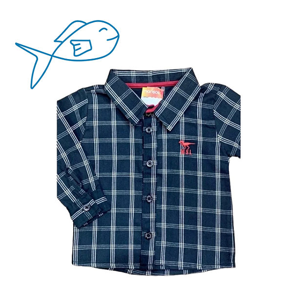 Camisa Infantil Xadrez Masculino com fechamento em botão - Marisol