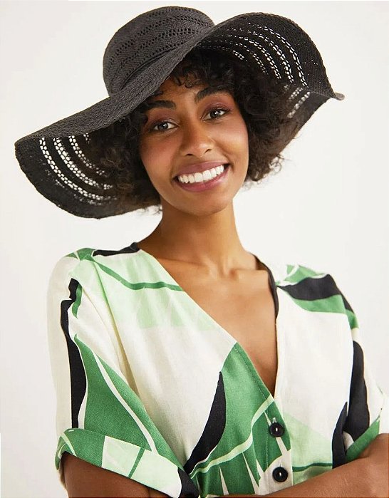 CHAPÉU RENDADO PRETO