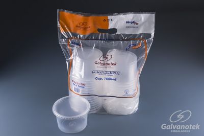 Embalagem pote redondo com tampa 1.000ml - Galvanotek 315/1000 - 20 unidades