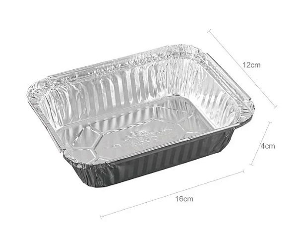Forma de Alumínio Retangular com Tampa Pet 500ml - 50 Unidades