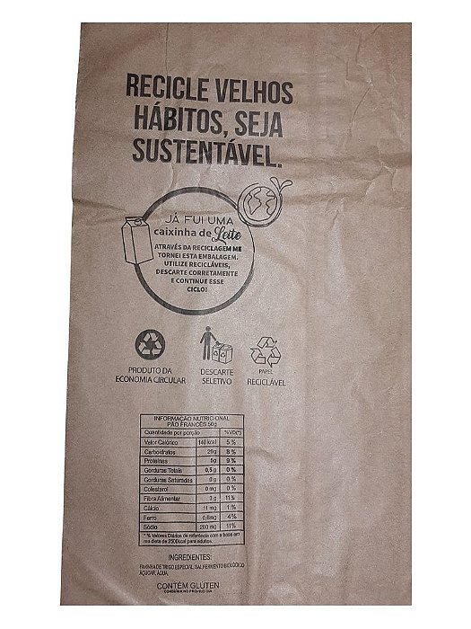 saco para pão kraft 1kg ( para 2 pães ) - 500 unidades