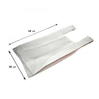Sacola branca 30x40 - 5kg - aproximadamente 1070 unidades - espessura  0,05