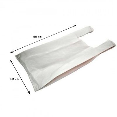 Sacola branca 60x80 - 5kg - aproximadamente 200 unidades - espessura  0,07