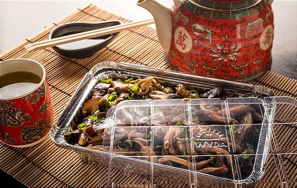 Forma de Alumínio Retangular com Tampa Pet 750ml - 10 Unidades