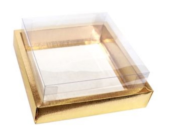 Caixa Ouro com Moldura e Visor 17x17x7,8 - 5 Unidades