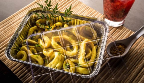 Forma de Alumínio Retangular com Tampa Pet 1.150ml - 10 Unidades