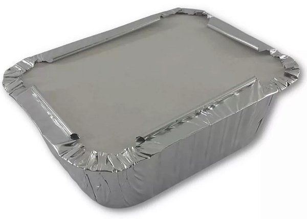 Forma de Alumínio Retangular com Tampa Cartão 135ml - 10 Unidades