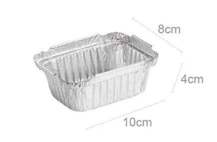 Forma de Alumínio Retangular com Tampa Pet 135ml - 10 Unidades