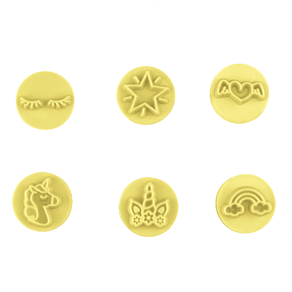 Carimbos Unicórnio 2cm Amarelo - 1 Unidade