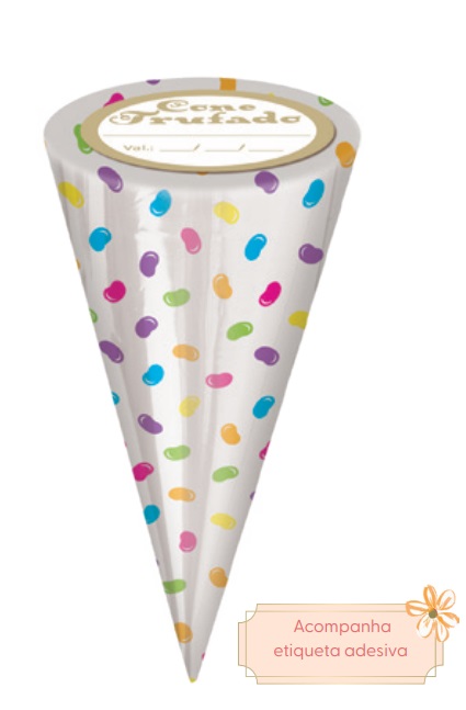 Embalagem Para Cone Confeitos 10x15 - 50 Unidades