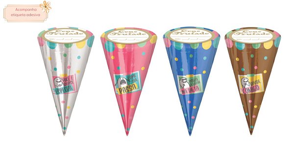 Embalagem Para Cone Flork Sortido 10x15 - 50 Unidades