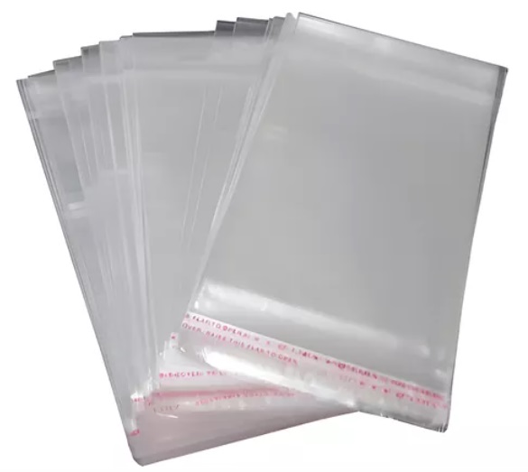 Saco Plástico Adesivado Transparente 10x15+3cm Aba - 100 Unidades