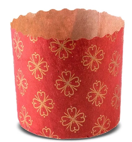 Forma Forneável de Panetone 100g Vermelha - 10 Unidades