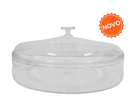 Forma Acrílica Redonda com Tampa Acrílica 1.100ml - 1 Unidade