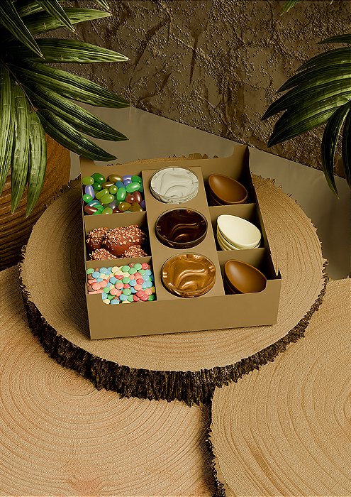 CAIXA FONDUE BRANCA  8X22X24,5 - 1 UNIDADE  ACOMPANHA 3 POTINHOS