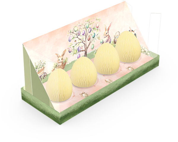 DISPLAY PARA 4 OVOS 50G COELHINHO ENCANTADA - 1 UNIDADE