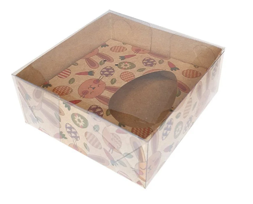 Caixa Ovo 50G 10x10x4 Kraft Com estampa 1 unidade