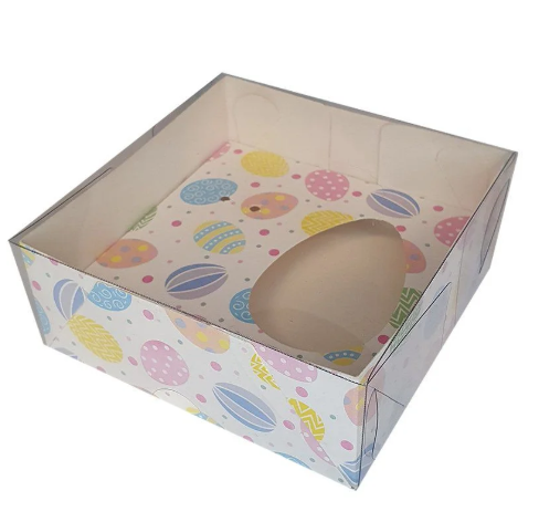 Caixa Ovo 50G 10x10x4 Branca Com estampa 1 unidade