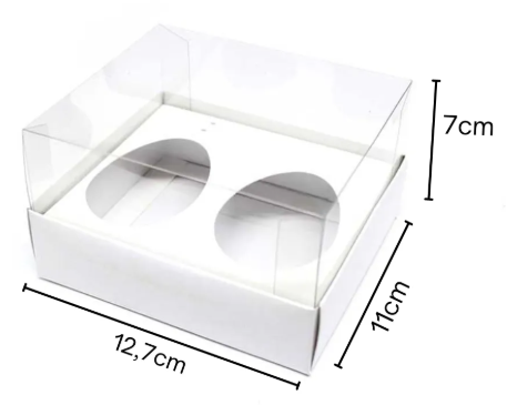 Caixa Ovo 50G Duplo  Branco 11x12,7x7,5 -  1 unidade