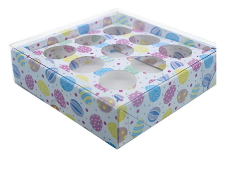 Caixa Base Brigadeiro - N2 (13cm x13cm x4cm) - 1 unidade Branca Estampada - Assk