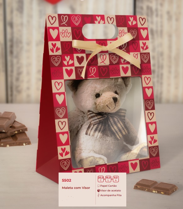 Maleta com Visor Corações - 1 Unidade