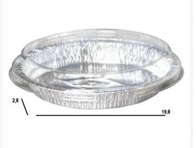 Forma de Alumínio Redonda com Tampa Pet 550ml - 10 Unidades