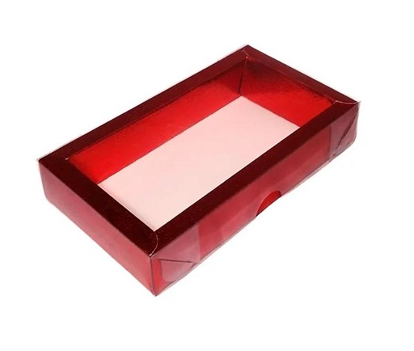 Caixa para barra 300g 9x16,5x3,2 Vermelho Texturizado - 10 Unidades