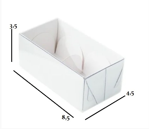 Caixa Para 2 Doces Branca 8,5x4,5x3,5 - 10 Unidades
