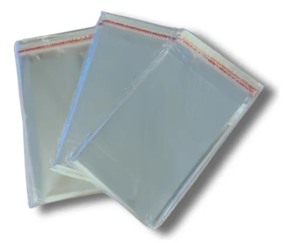 Saco Plástico Adesivado Transparente 6x9+3cm de Aba - 100 Unidades