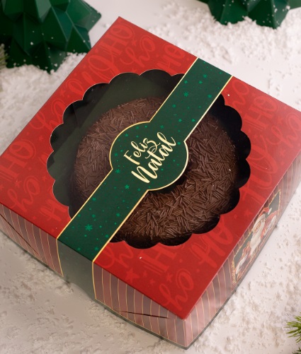 Caixa Bolo Guirlanda 25x25x10 - 1 Unidade