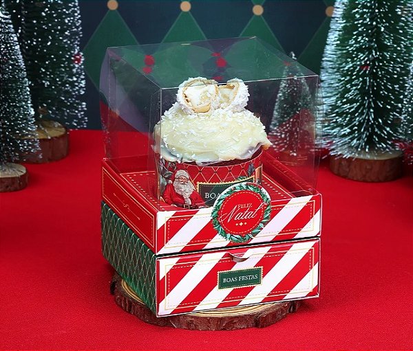 Caixa com Gaveta para Mini Panetone e 4 Doces Vintage - 1 Unidade