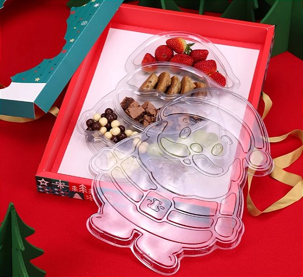 Caixa com Petisqueira Papai Noel - 1 Unidade
