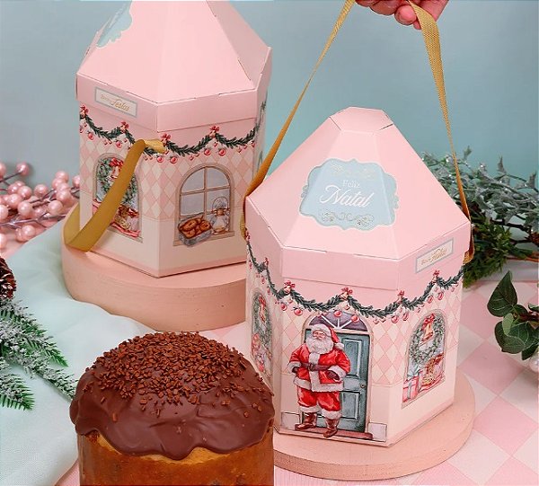 Casinha Grande para Panetone Doce Natal - 1 Unidade
