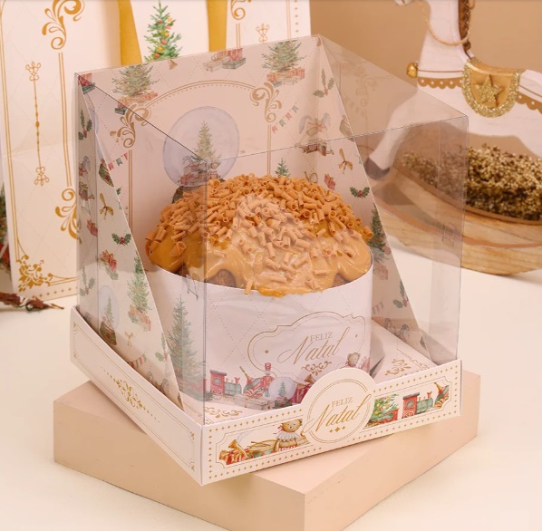 Caixa para Panetone 500g com Tampa de Acetato Candura - 1 Unidade