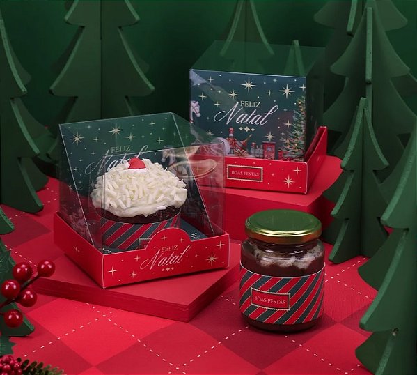 Caixa para Mini Panetone com Tampa de Acetato Tradição - 1 Unidade