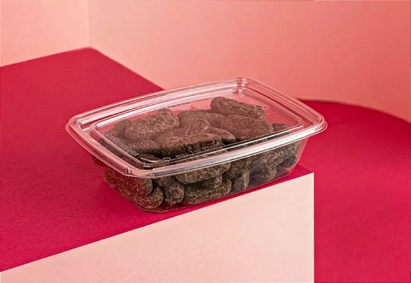 Pote Retangular Com Lacre 550ML G 735 - 120 Unidades