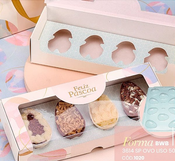 Caixa Com Visor Para 4 Mini Ovos 50g CELEBRAR - 1 Unidade