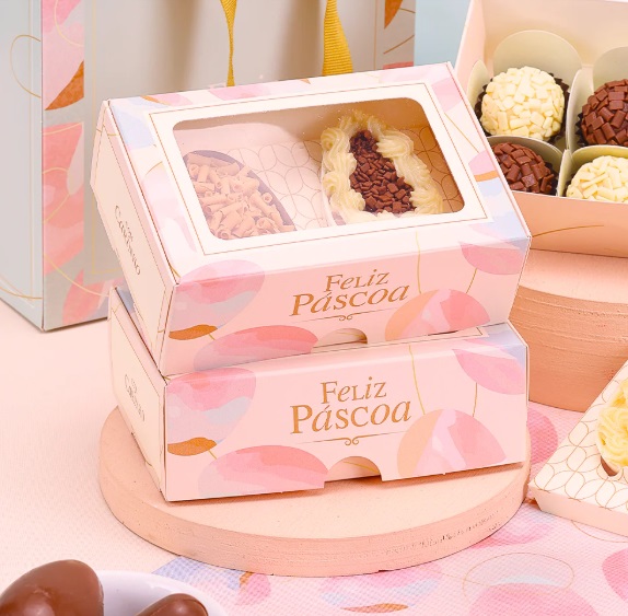Caixa Com Visor Para 6 Doces ou 2 Mini Ovos 50g - 1 Unidade