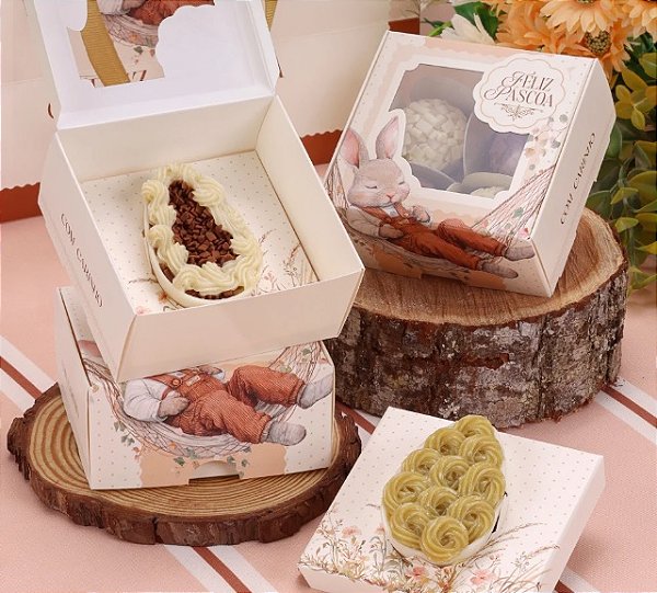Caixa com Visor Para 1 Mini Ovo 50g ou 4 Doces - 1 Unidade