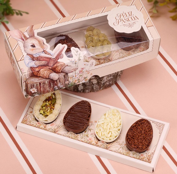 Caixa para 4 mini ovos 50g - 1 Unidade