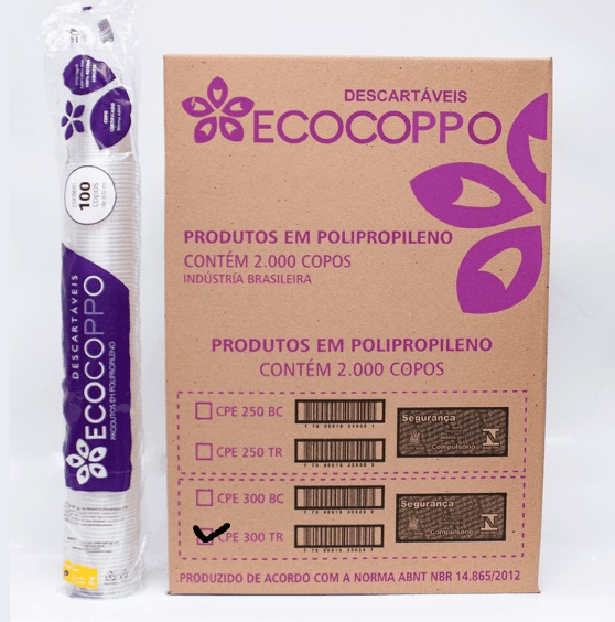 Copo Descartável PP 300ml Ecocoppo - 2.000 Unidades