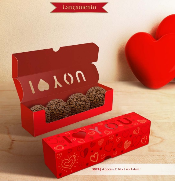 Caixa 4 Doces I Love You - 1 Unidade