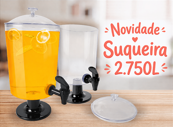 Suqueira de Acrílico 2.750L - 1 Unidade