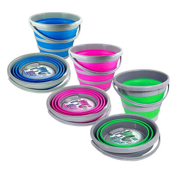 Balde Dobrável Silicone 10l com Alça
