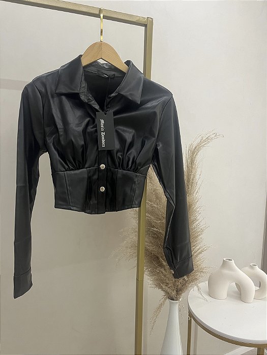 Camisa curta botão