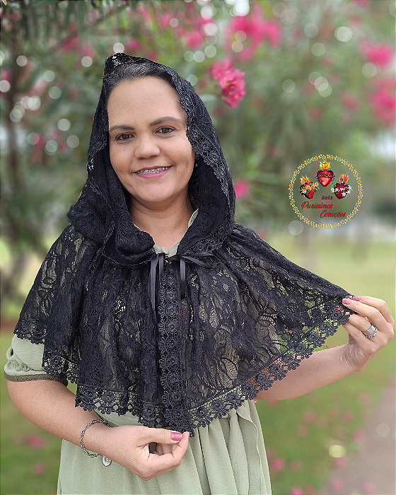 Véu Capuz Nossa Senhora de Fátima Preto